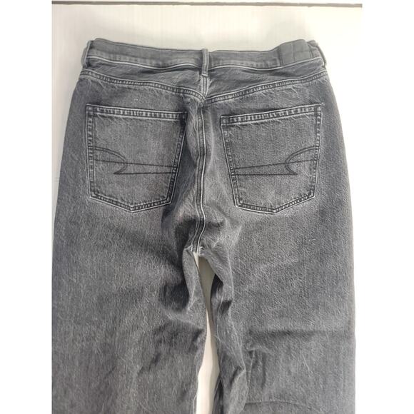 AMERICAN EAGLE Baggy Jeans SZ 12 Drapey High Rise Cotton Gray - Picture 9 of 9